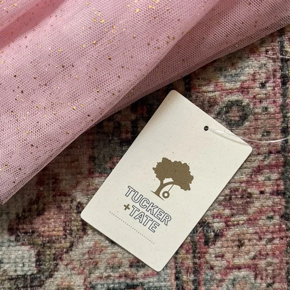 TUCKER + TATE Pink Gold Sparkle Glitter Tulle Ballet Dress Ballerina 6M NWT - Picture 7 of 8